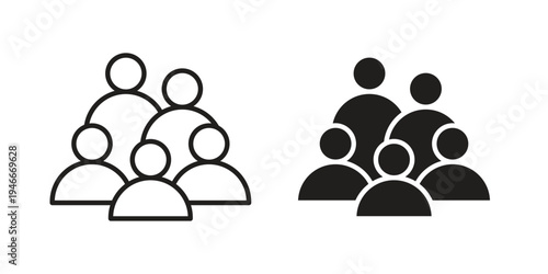 Team icon in a simple line art style. EPS10