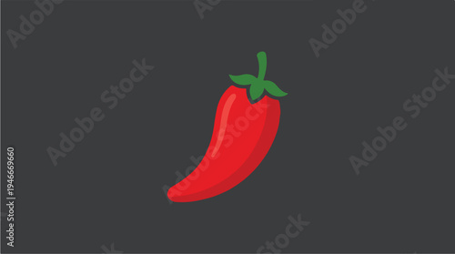 Red Chili Pepper Illustration on Dark Background 1.