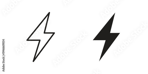 Thunder bolt icon in a simple line art style. EPS10