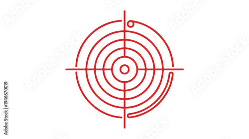 Red Target Symbol with Crosshairs and Concentric Circles.
