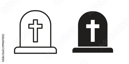 Tombstone icon in a simple line art style. EPS10