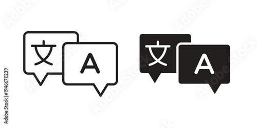 Translation icon in a simple line art style. EPS10