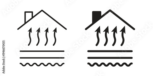 Underfloor heating icon in a simple line art style. EPS10