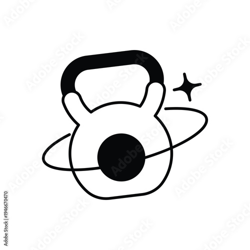 Kettle bell vector icon