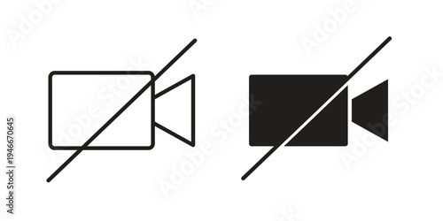 Video off icon in a simple line art style. EPS10