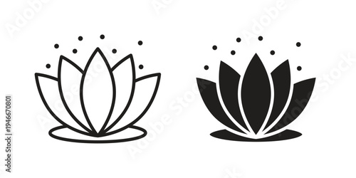 Water lily icon in a simple line art style. EPS10