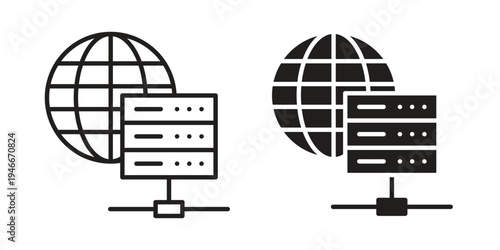 Web server icon in a simple line art style. EPS10