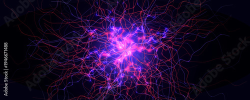 Neural Networking Science Technology Scientific Research. Biotech AI Big Data Learning. Hacker Attack Cyber Security Biohacking. Fertilisation BG. Cosmic Space Universe Big Bang. Vector Illustration