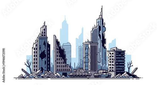 City Skyline Urban Landscape Buildings.