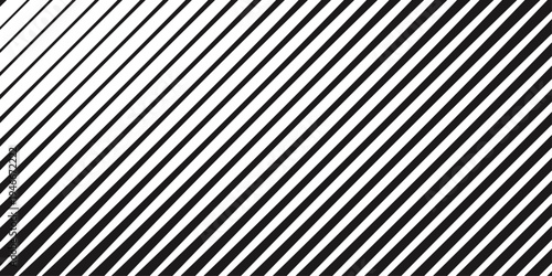 Minimalist diagonal stripe pattern with black and white halftone transition art geometric composition  fading into white space through thickness variation ideal for modern corporate presentation.