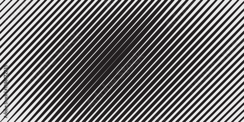 Foto Minimalist black and white striped  vector background featuring diagonal parallel lines with varying thickness creating smooth halftone transition for web