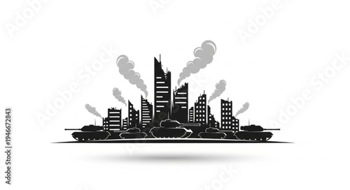 City Skyline Urban Landscape Illustration.