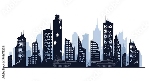 City Skyline Urban Landscape Silhouette.