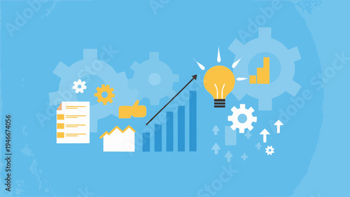 Innovation concept a bright idea driving business growth and success