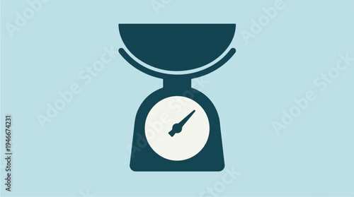 Vintage Kitchen Scale Illustration.