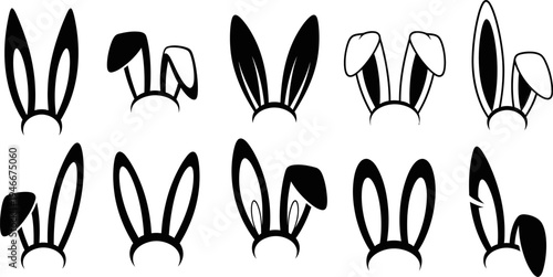 setofblackandwhiterabbitearsforcosplayorpartyaccessories