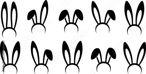 Collection of various rabbit ear headbands for costume party accessories