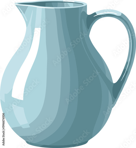 Cartoon Water Pitcher for Kitchen, Drinkware, and Home Design Illustration Graphics