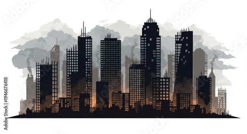 City Skyline Urban Buildings.