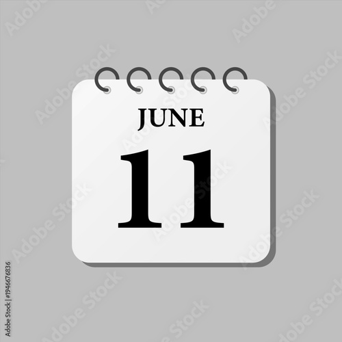 Icon page calendar day - 11 June