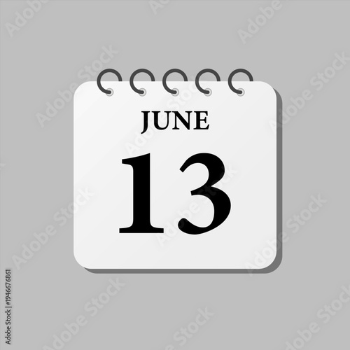 Icon page calendar day - 13 June