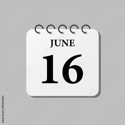 Icon page calendar day - 16 June