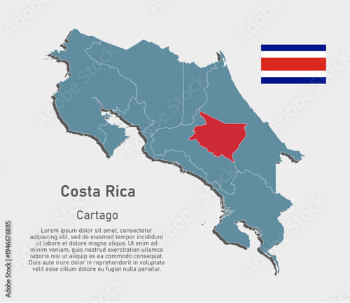 Vector map of Costa Rica - Cartago Province