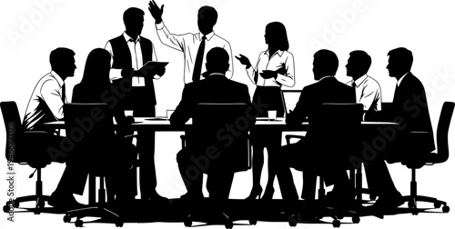 Group of Business People in a Meeting Around a Conference Table