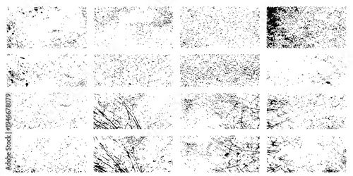 An old vintage gray paper backdrop with a rough concrete texture and black grungy paint patterns creates a dirty vector wall illustration for an art frame decoration