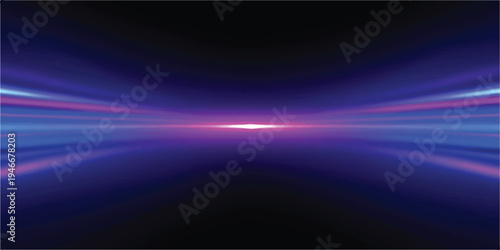 Abstract high-speed tunnel effect with glowing blue and pink light lines on a dark background, representing data flow, light trail, long exposure
