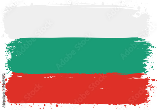 Flag of Bulgaria. Created with Brush Strokes. Abstract Banner with Raw Artistic Texture