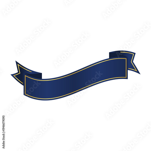 Luxurious Golden and Navy Blue Ribbon Banner
