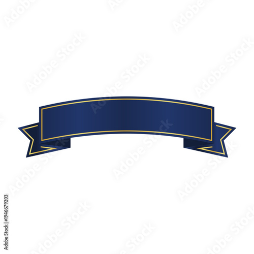 Luxurious Golden and Navy Blue Ribbon Banner