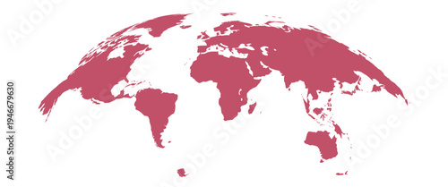Global Earth Map Vector, pink round planet layout, international world illustration showing continents for travel, geography, and global concept design