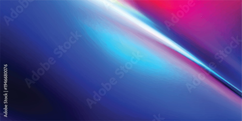 Abstract bright light curve on dark blue background with pink and cyan glow, futuristic design, light streak, abstract art