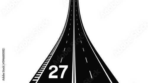 Direct runway at the airport for aircraft landing from the air, modern airport runway scene showing airplanes in descent, aviation infrastructure and travel vector illustration for transport