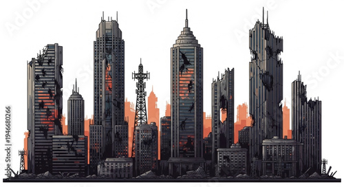 City Skyline with Skyscrapers.