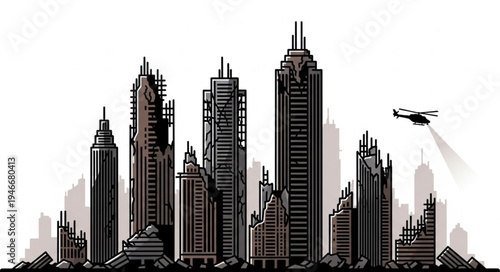 City Skyline with Skyscrapers.