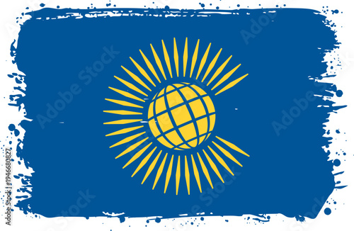 Flag of Commonwealth Of Nations. Created with Brush Strokes. Abstract Banner with Artistic Texture