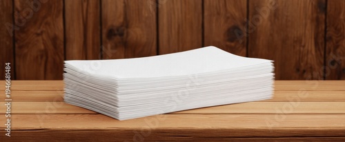 Wallpaper Mural Fluffy soft white tissue paper sits like clouds on a wooden surface Torontodigital.ca