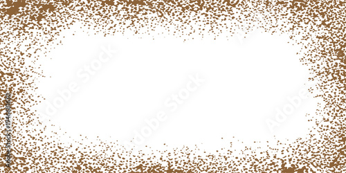 Golden christmas tinsel and wheat border frame a macro pile of organic buckwheat seeds and dry cereal grains isolated on a white background for healthy vegetarian nutrition