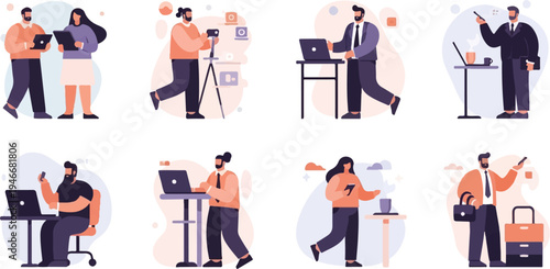 Diverse individuals engaged in various digital and professional activities (1)