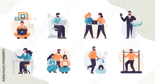 Diverse individuals engaged in various professional and leisure activities (3)