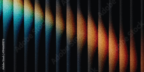 Grainy background glowing blurred color flow banner poster cover design, noise texture. Refracted Glass Gradient Effect. Ribbed glass morphism texture.