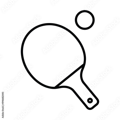 Vector of a table tennis racket with a ball