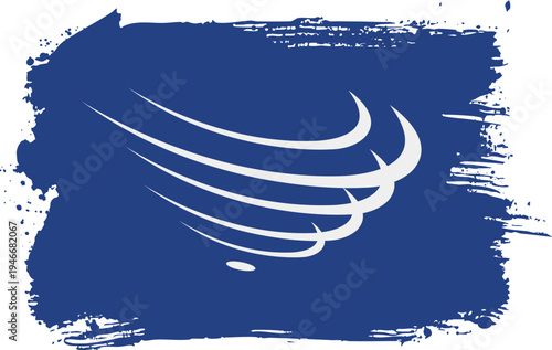 Flag of Union Of South American Nations. Created with Brush Strokes. Abstract Banner with Texture