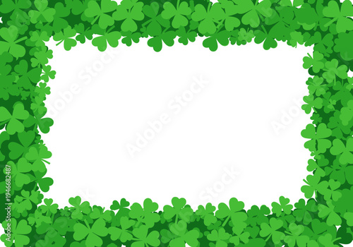 Thick and Lush Clover Leaf Frame for Poster Background 