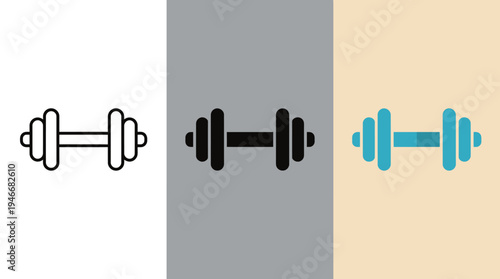 Dumbbell Icons in Different Colors
