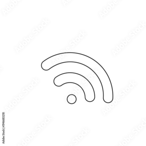 Minimalist wireless signal icon on white background for technology concept