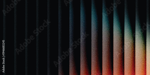 Grainy background glowing blurred color flow banner poster cover design, noise texture. Refracted Glass Gradient Effect. Ribbed glass morphism texture.